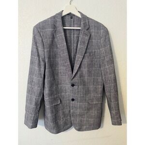 Express Extra Slim Blazer Gray Plaid Two Button Modern Fit 40R